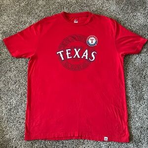 Men’s Red Texas Rangers Majestic Tee ( Size L )